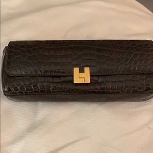 Lambertson Truex genuine croc clutch